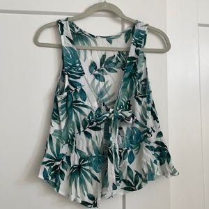 Women’s top - open tie back and high neck front